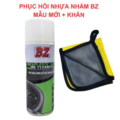 [Mẫu Mới] Chai Xịt Phục Hồi Nhựa Nhám Và Làm Bóng Lốp Xe BZ TIRE SHINE Blue Dolphin 450ml- Cam Kết Chính Hãng